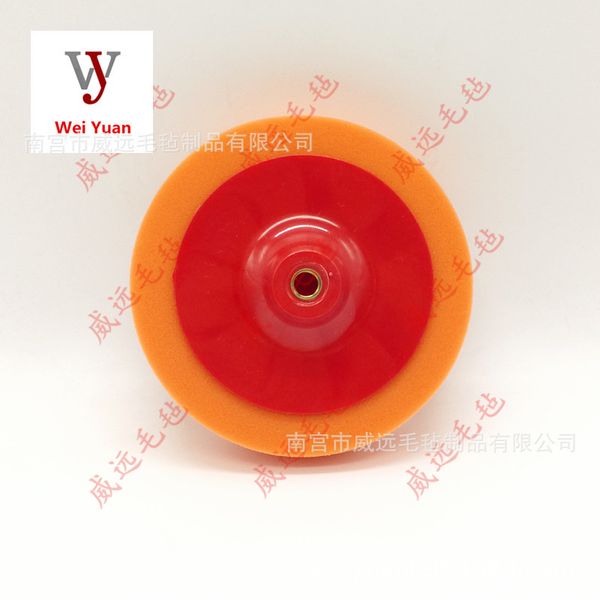 

factory price 7-inch sponge round mirror recovery disk polyester sponge polishing disk 180 bolt thread m14/16