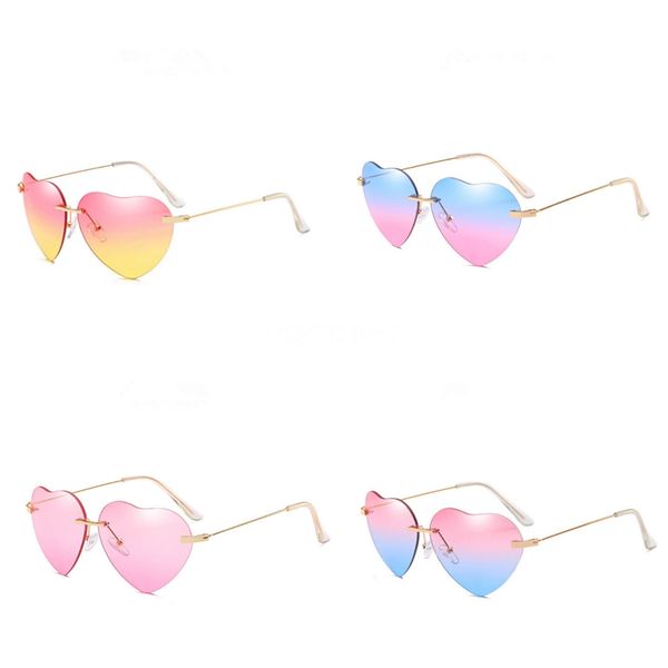 

fashion men heart-shaped sunglasee classic brand metal square sunglass uv400 #72370, White;black