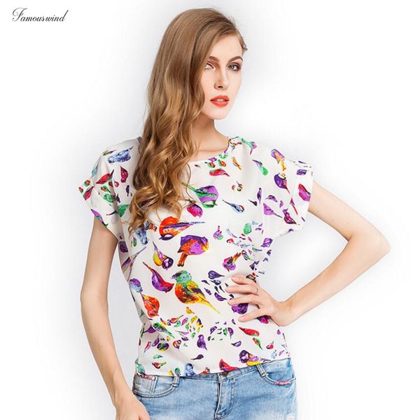 

women shirts chiffon blouses feminina tee loose shirt woman clothing feather blusa summer shirt floral, White