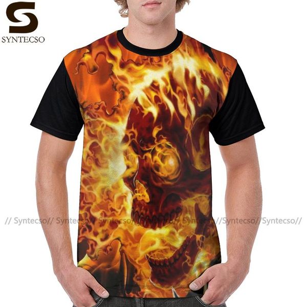 

ghost rider t shirt ghost rider fire t-shirt casual men tee shirt funny polyester xxx graphic tshirt, White;black