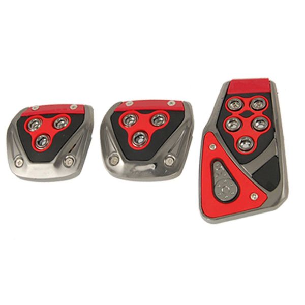 

toyl red black nonslip pedal pad cover 3 pcs for mt auto car