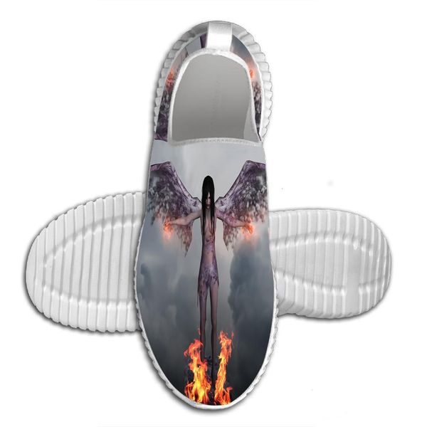 

2019 3d printed dark angel summer breathable walking shoes comfortable lightweight fashion shoes, Black