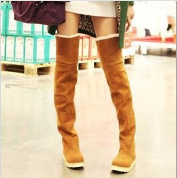 

осень и зима новые плоские сапоги плюс бархат мартин над коленом сапоги удобные теплые высокие трубки женская обувь зима, Black