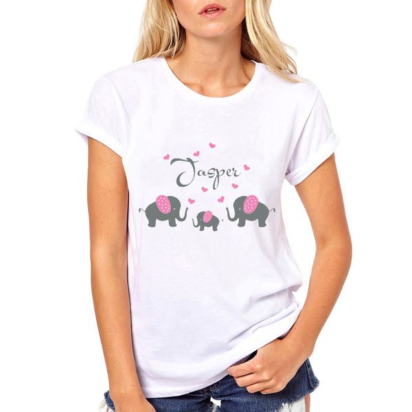 

three elephants 2019 summer t shirt female causal t-shirt clothing woman white tshort sleeve elephant family t-shirt cool girls