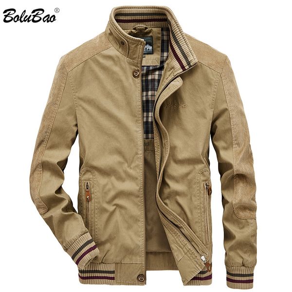 

bolubao new men's jackets solid color coat male jacket standing collar comfortable lining men street casual bomber jackets, Black;brown