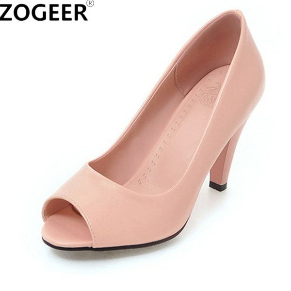 

2019 spring peep toe high heels women shoes fashion classic women's pumps ladies red white nude office wedding shoes, Black