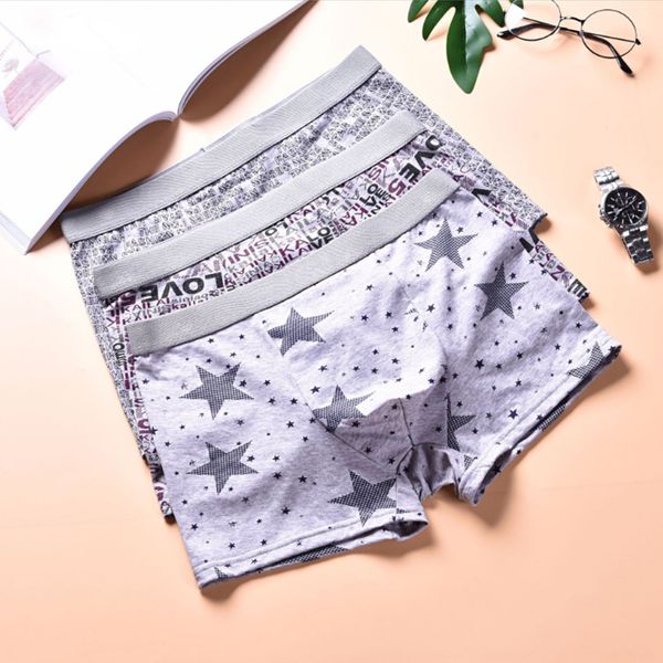 

men's cotton letter printed breathable belly four-legged underwear loose mid-waist boxer underpants underpants underwear, Black;white