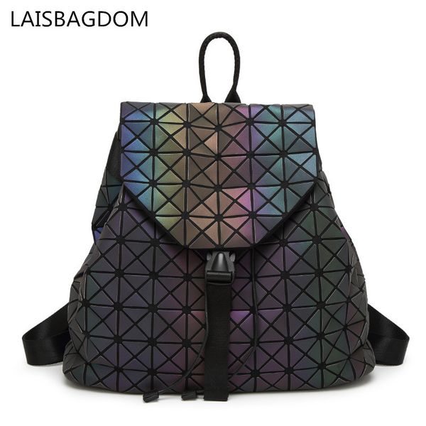 

new arrivals luminous geometric backpack women fashion folding backpack bag noctilucent school bag