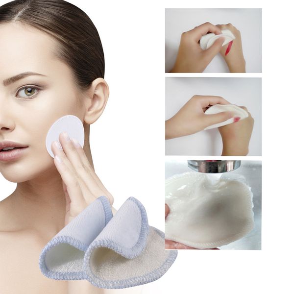 

nail polish remover bamboo pads (pack of 8/12/16), reusable organic cotton with laundry bag, washable facial cleansing#40