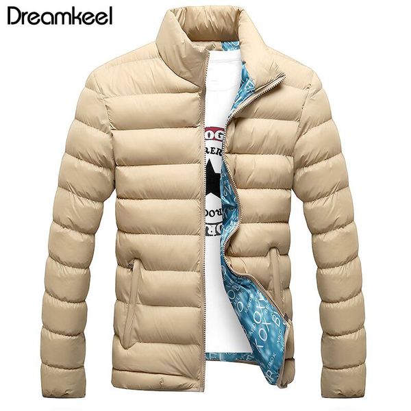 

long sleeve quilted outerwear clothing warm coats winter jacket men 2019 new cotton padded thick jackets parka slim fit y, Tan;black