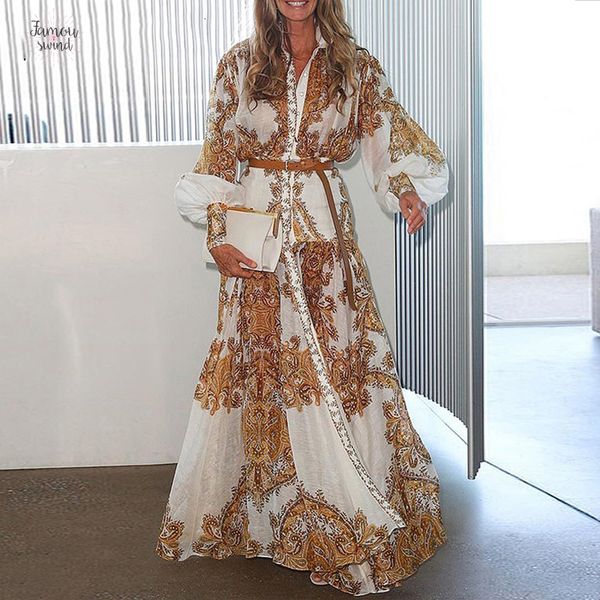 

paisley печати элегантных женщин летнее платье boho maxi beach holiday платье 2019 длинные сплит вскользь festa, Black;gray