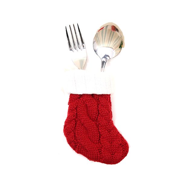 

1p mini christmas stockings christmas knit socks for tree decoration(red) as shown