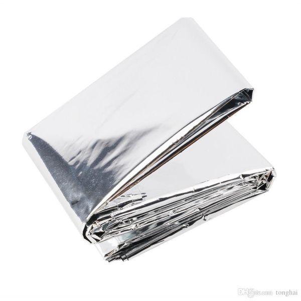 

new outdoor waterproof emergency survival rescue blanket foil thermal space first aid sliver rescue curtain military blanket h210424