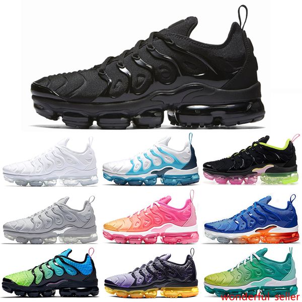 

tn plus running shoes men women chaussures triple white black ice blue aurora green pink rise mens trainers sports sneakers 36-45