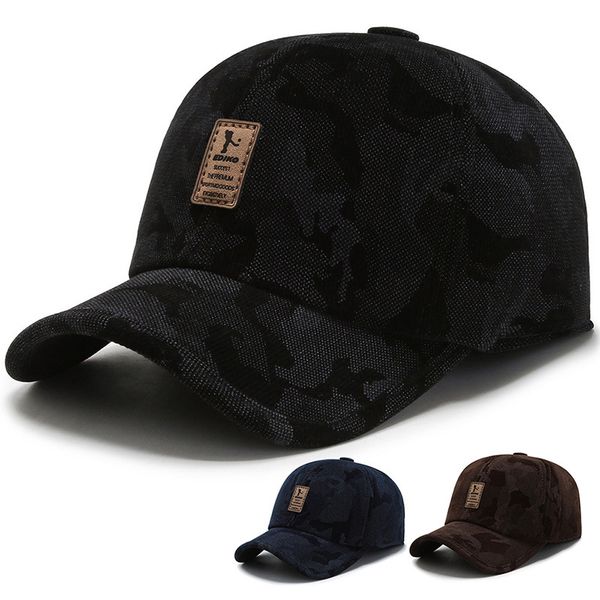 

2019 autumn and winter new solid color wild baseball cap men's earmuffs plus velvet thick warm hat, Blue;gray