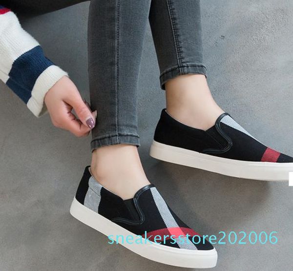 

women casual shoe summer autumn fashion brand breathable canvas shoes lazy slip-on women shoes women flat espadrilles s6, Black