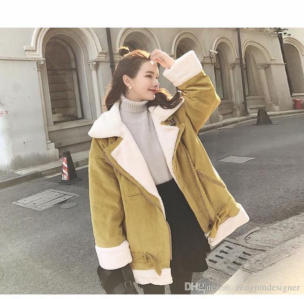 

womens winter desinger thick faux fur coats lapel neck long sleeve solid color female clothing fashion style casual apparel, Black