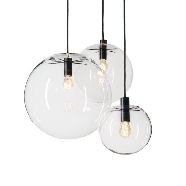 

modern glass led pendant lights lustre suspension pendant lamp transparent spherical hanglamp bedrooms parlor hanging lamp