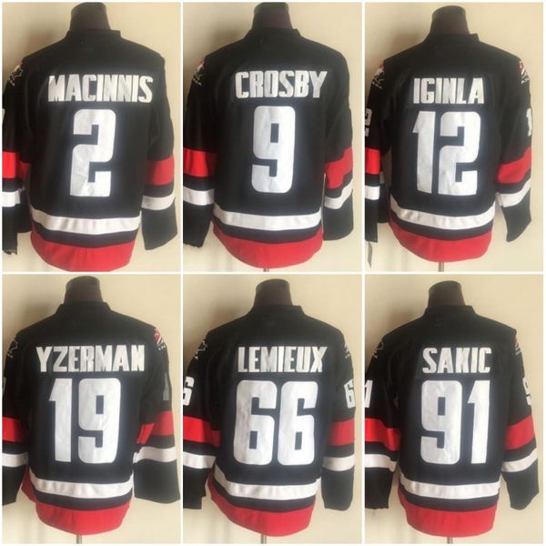 

Canada Team Stitched 66 Mario Lemieux 91 Joe Sakic 2 Al Macinnis 12 Jarome Iginla 19 Steve Yzerman Hockey Jersey