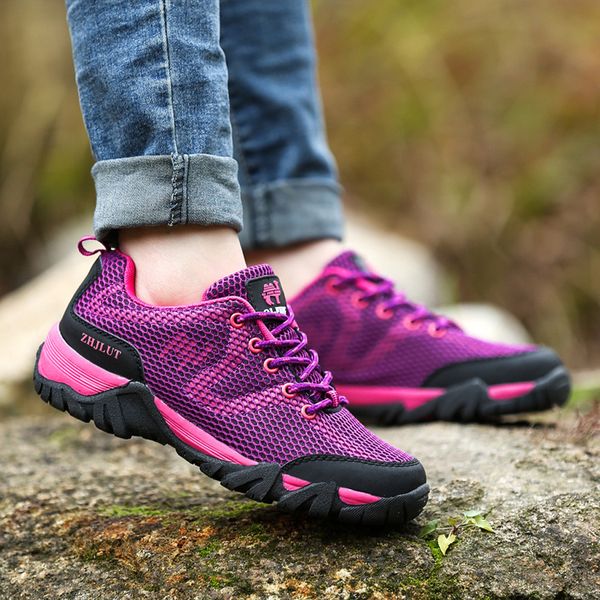 

women massage mesh breathable hiking shoes outdoor non-slip hiking climbing shoes