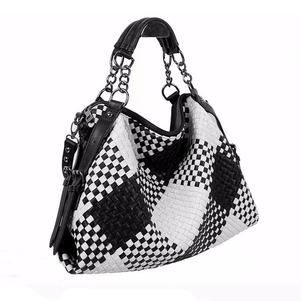 

пользовательские логотип бренда стильный европа мода пу искусственная кожа переплетения дамы хобо наплечная сумка женщины сумочка