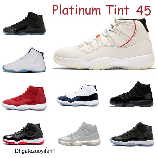 

men women platinum tint 11 basketball shoes high gamma blue concord space jam prom night fashion winsports sneakers