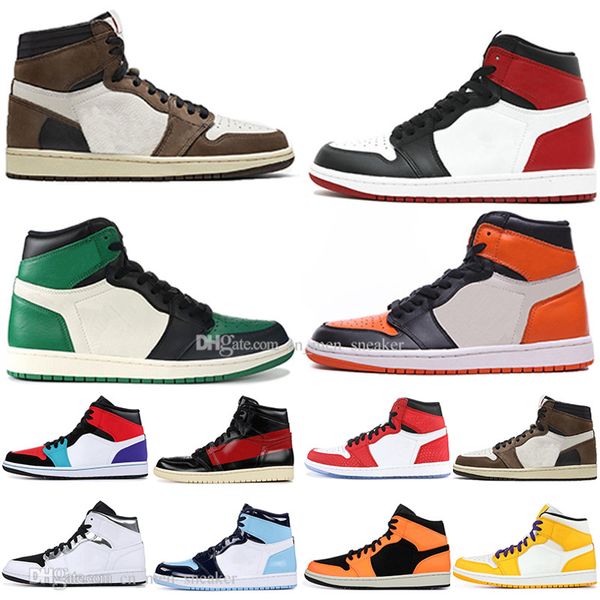 

With Box 1 High OG Travis Scotts Spiderman Bred Banned Top 3 Men women Basketball Shoes Chicago White Silver Men Sports Designer Sneakers