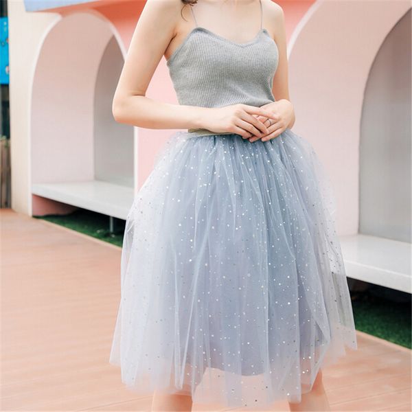 

fashion tutu tulle skirts women short mini skirt 2019 new spring summer korean styles black pink high waist pleated skirt female