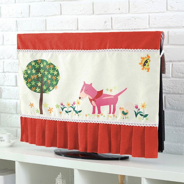 

tv covers 42-52inch tv cover decorative hood curtain decor cute print dust-proof lace deskcomputer cover