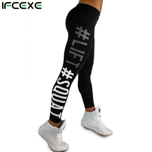 

2018 women letter printing slim yoga pants sports legging fitness tight legging ladies jogging gym running yaga femme 4 colors, White;red