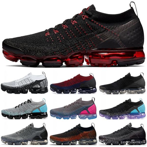 

2018 knit 2.0 running outdoor sports fashion casual shoes white men women trainer designer air cushion sneakers us 5.5-11, Black