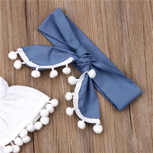 

newborn toddler baby girls 0-24m clothes sets 3pcs white tassel off shoulder pants shorts briefs headband outfits