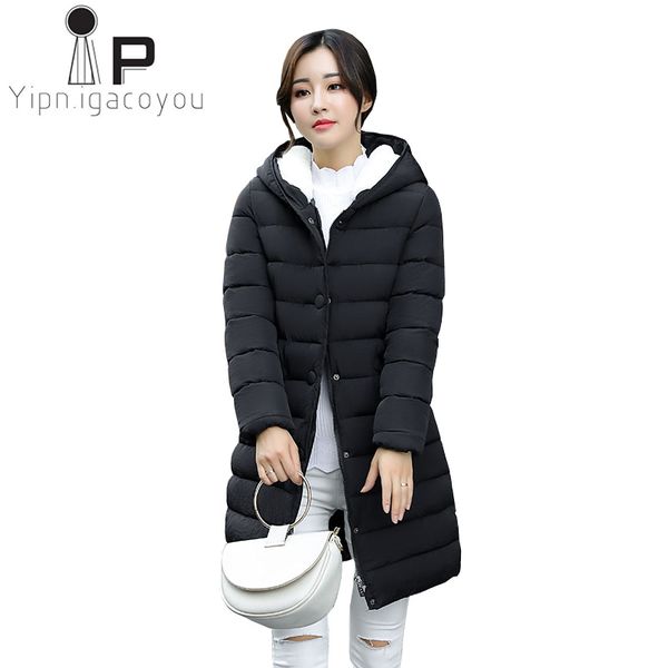 

winter warm hooded jacket thicken wadded jacket black female outerwear plus size black down fashion ladies overcoat 3xl