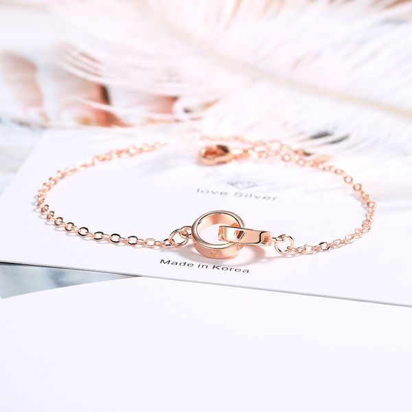 

fcy] hollow bracelet female rose gold love korean version of the small fresh heart-shaped japanese style sweet hand, Black