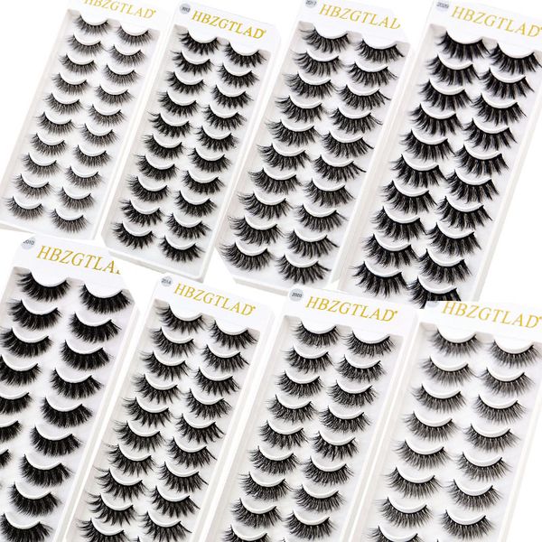 

new 10 pairs handmade 3d mink lashes short false eyelashes cross messy dense natural eye lashes stage makeup false eyelashes