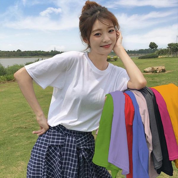

net 2020 solid color women's t-shirt short sleeve net 2020 solid color women's t-shirt short sleeve, White