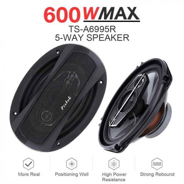 

2pcs 6x9 inch 5 way 600w car coaxial hifi speakers auto music stereo full range frequency speaker non-destructive installation