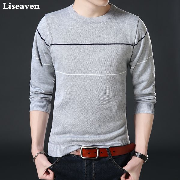 

liseaven men thick sweater male sweaters pullover men 2017 male brand casual pullovers mens clothing, White;black