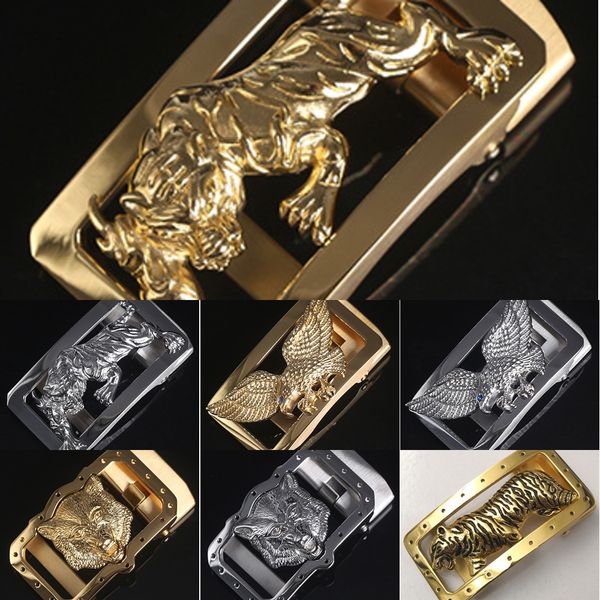 

pw11p 10 automatic stainless three-dimensional animal 3d 10 automatic stainless steel belt three-dimensional animal buckle 3d belt steel buc, Slivery;black