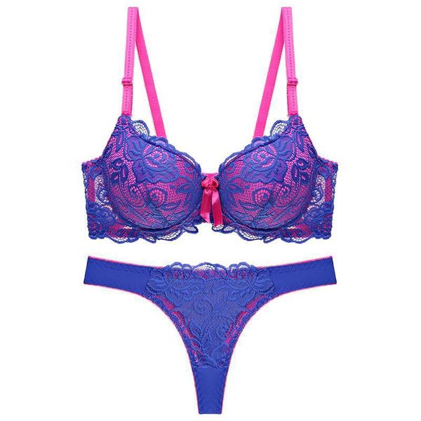 

ladies underwear bra thong panty sets gather lace lingerie sets bra b c cup super push up intimates thong new, Red;black