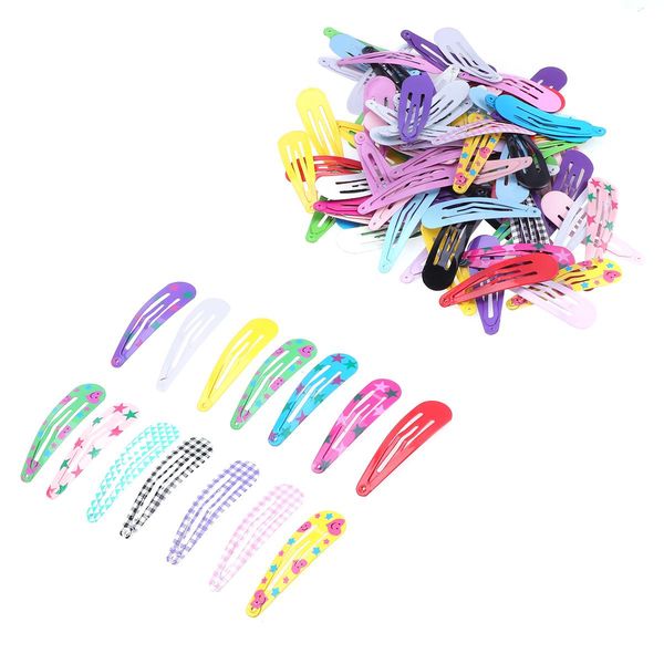 

100pcs hair pins cute decorative printing hair accessories bobby pin barrette hair clips for children girls kids, Golden;silver