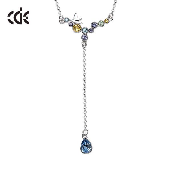 

wedding party silver s925 beaded pearl gift woman lady diamond jewelry necklaces for bride acting initiation graduation cde-410