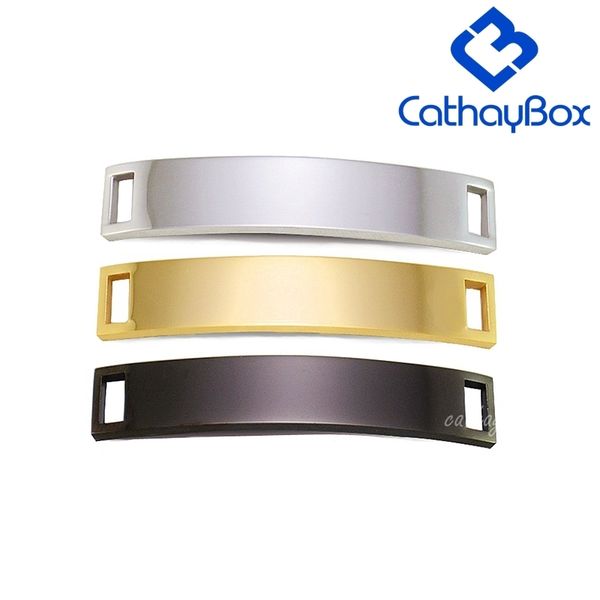

10pcs/lot gold tone polished silver stainless steel blank id plate tag plaque for custom make bracelet, Golden;silver