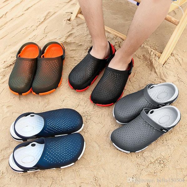 

designer sandals jelly beach shoes men sandals casual shoes slippers beach flip-flops outdoor slippers hip-hop street sandals, Black