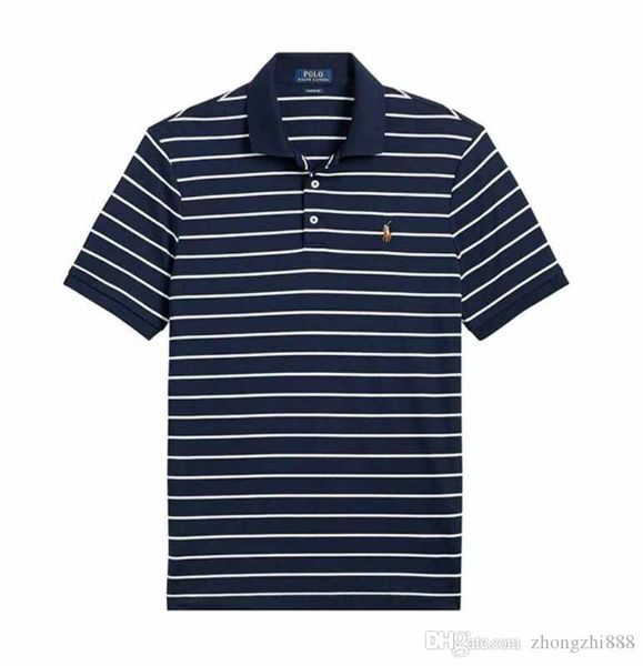 

Ralph Polo Lauren Hot Mens Designer Brand T-Shirt Trend Высокое Качество Лацкан Полосатый С Коротким Рукавом Пони Вышивка Логотип Мода Мужская Футболка