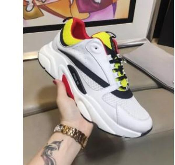 

men's canvas and calfskin trainers fashion europa fashion sneaker new sneakers b22 trainer technical knit shoes kn189602, Black