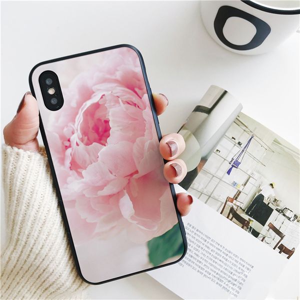

fundas роскошный цветок пиона d крышка для iphone 11 pro xs max хг чехол для iphone 8 7 6s plus 5s se case мягкая обложка силиконовый