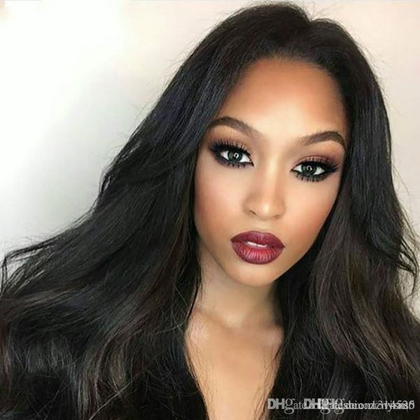 

body wave lace front human hair wigs for women pre plucked hairline with baby hair 8-28inch brazilian hair 250% density, Black