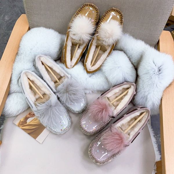 

platform new designer luxury plush women run shoes pink/gray/khaki sale genuine leather flat bottom ing, Black