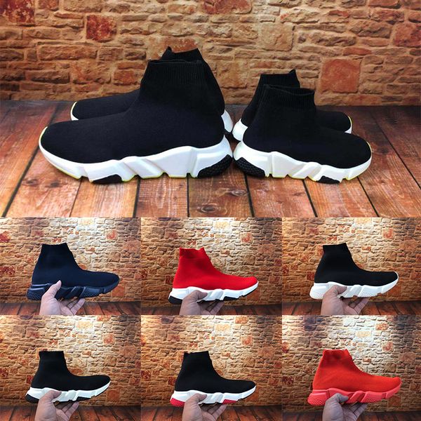 

2020 дизайнер дети Balenciaga кроссовки Красный тройной черный мода девочка плоский носок сапоги Повседневная обувь скорость тренер бегунов 24-43
